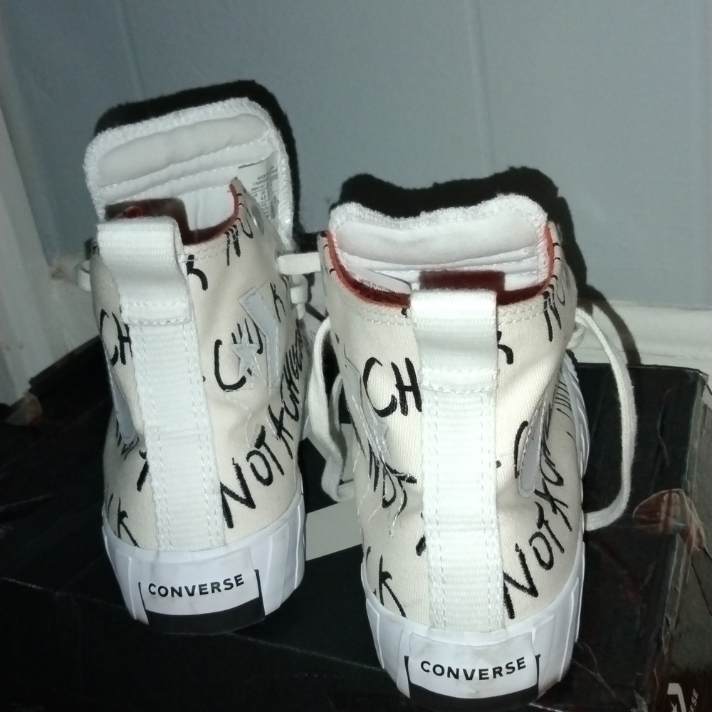 Converse High-Top Sneakers - White and Black Graffiti, Converse UNT1TL3D Hi - Picture 4 of 8